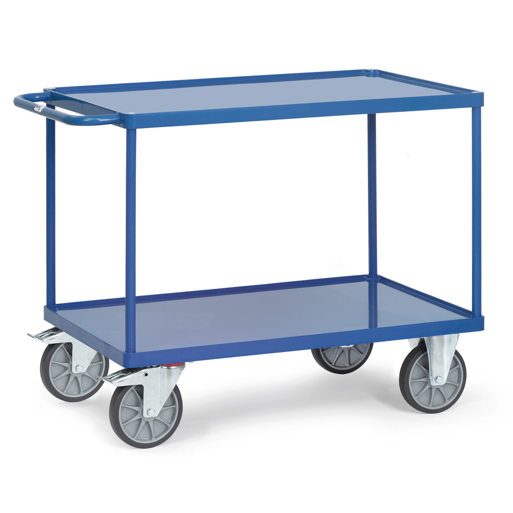 fetra® Mesa transporte con bandejas chapa de acero 2400W