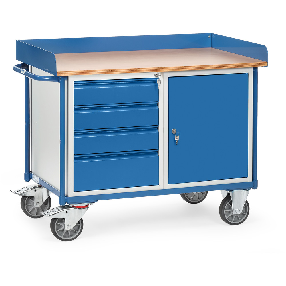 fetra® Carro de taller con paneles de trabajo 2438
