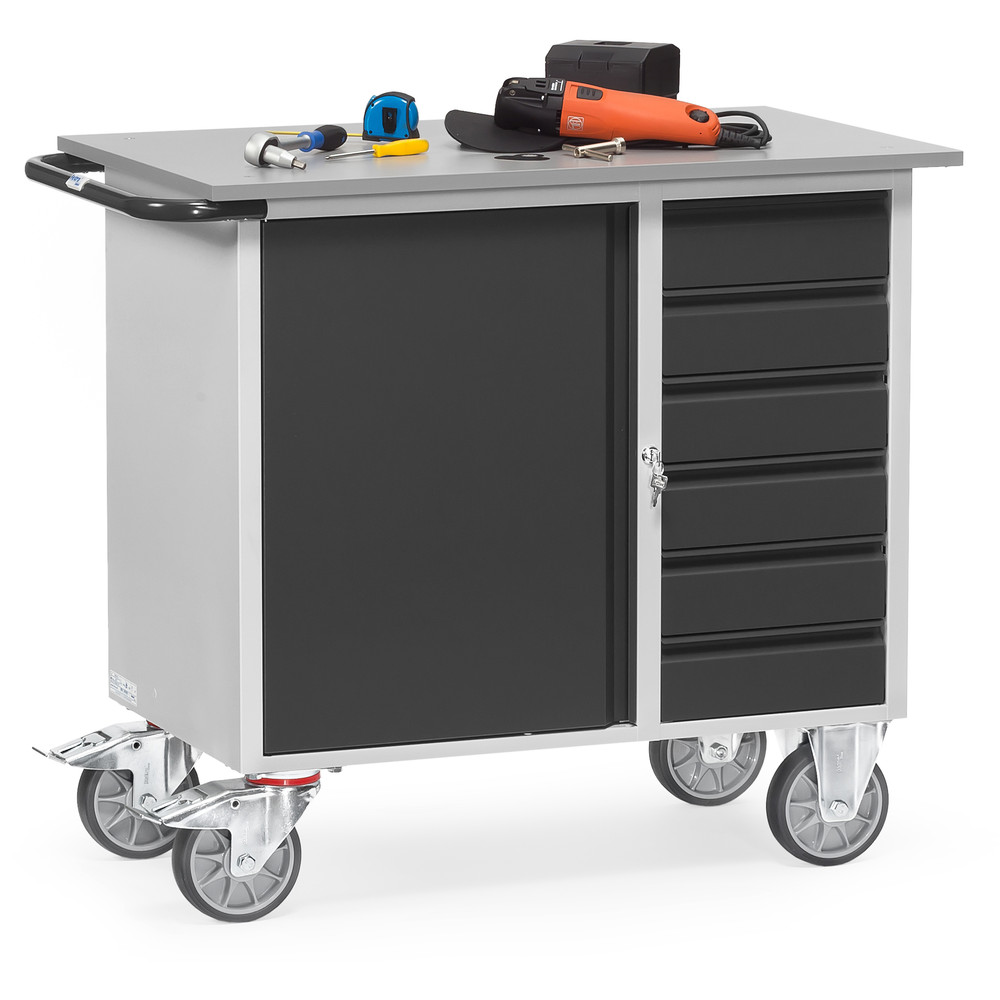 fetra® Carro de taller de chapa de acero 2450-7016