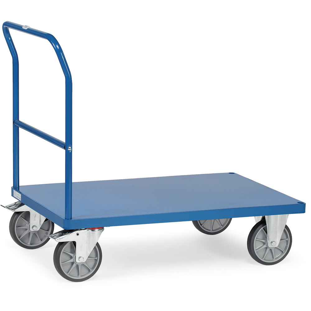 fetra® Carro con barra de empuje con plataforma chapa acero 2502B