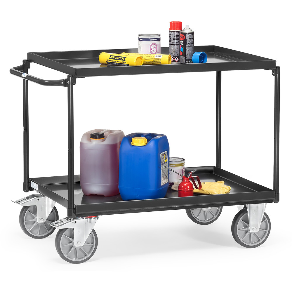 fetra® Mesa de transporte con ruedas y bandejas 4820-7016