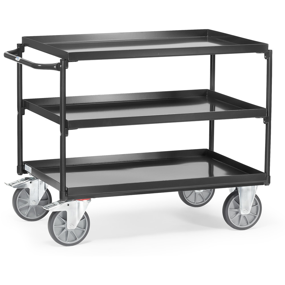 fetra® Mesa de transporte con ruedas y bandejas 4830-7016