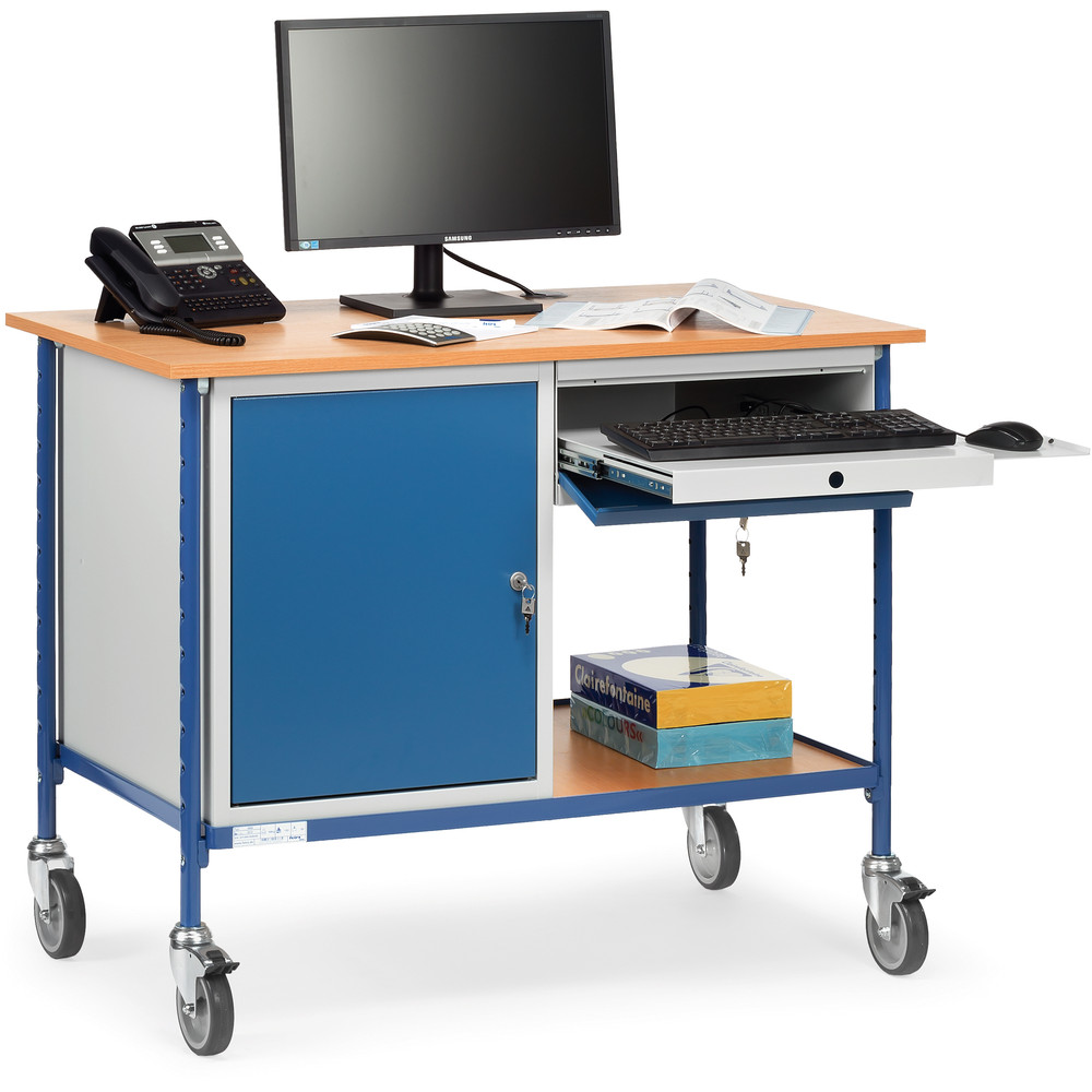 fetra® Mesa con ruedas para ordenadores 5866
