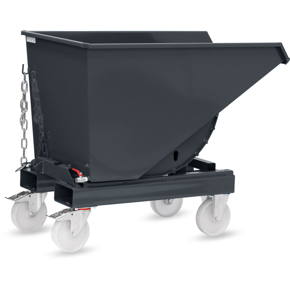 fetra® Volquete automático con grifo de purga y rodillos 6030AR-7016