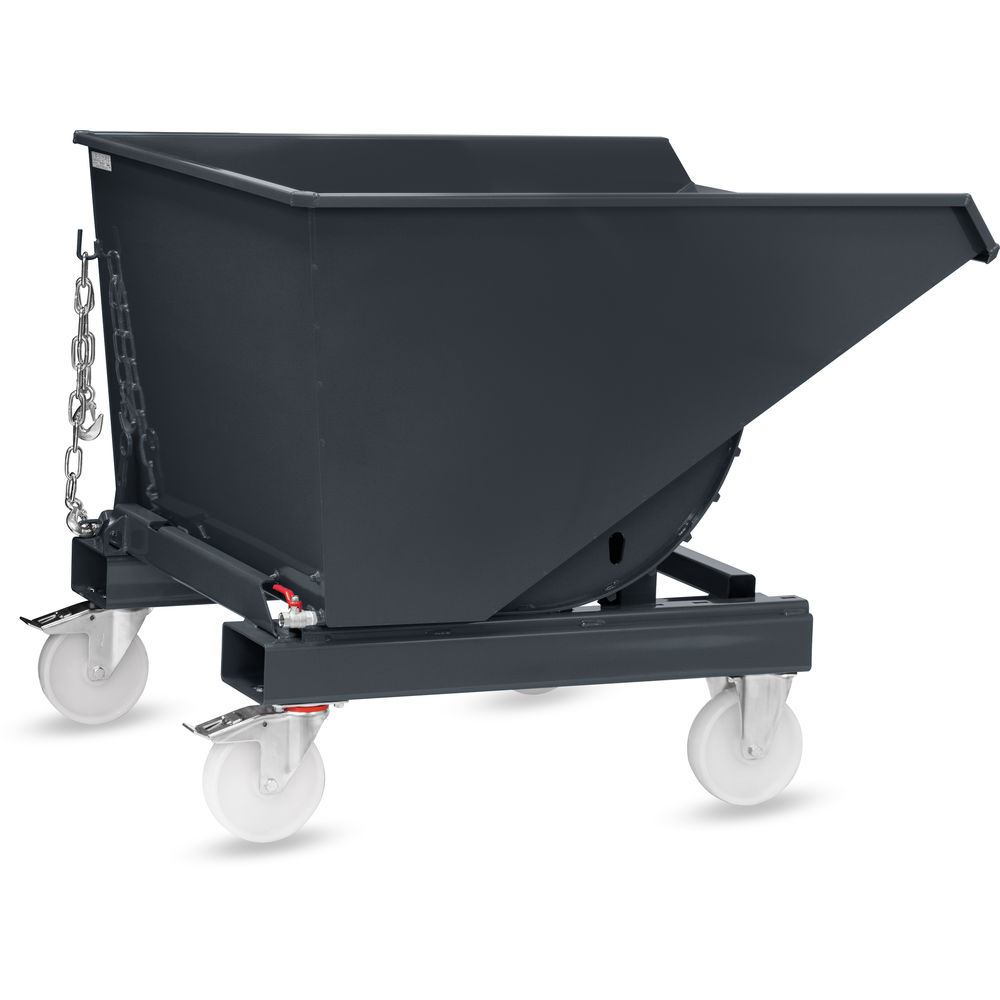 fetra® Volquete automático con grifo de purga y rodillos 6060AR-7016
