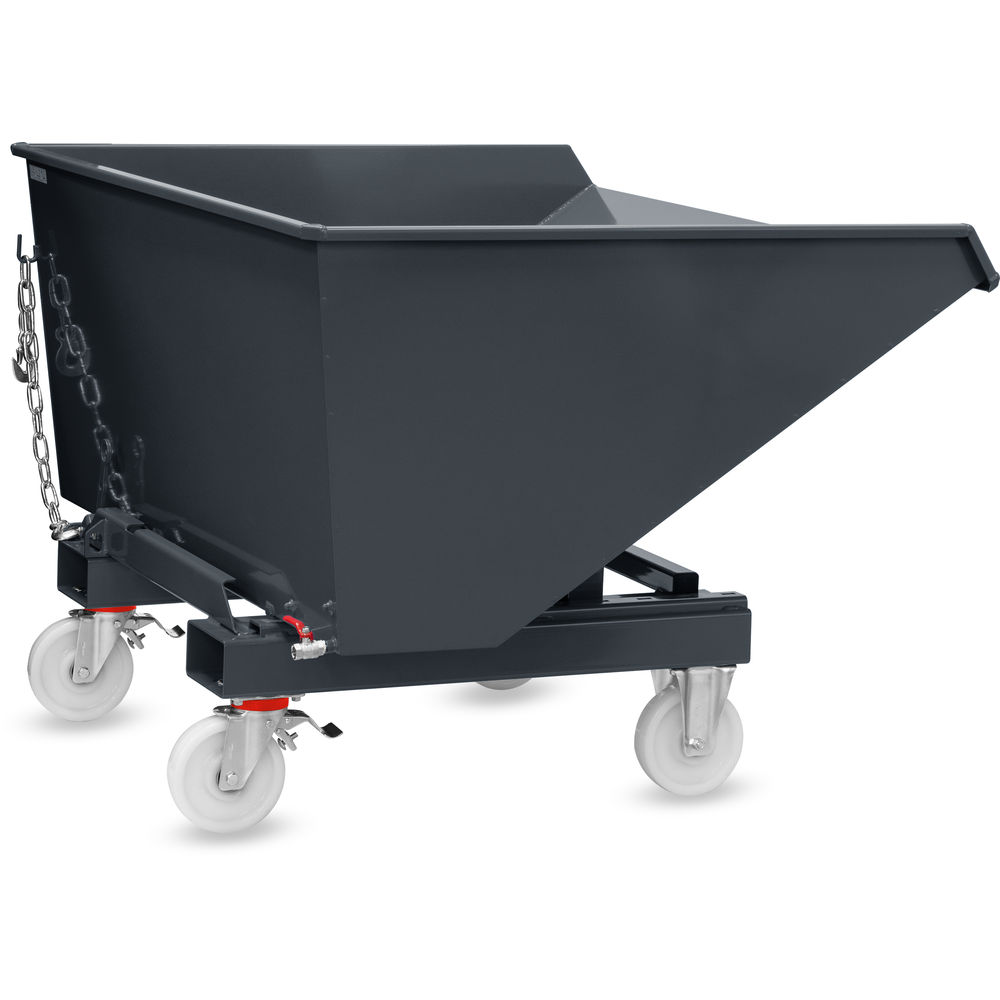 fetra® Volquete automático con grifo de purga y rodillos 6090AR-7016