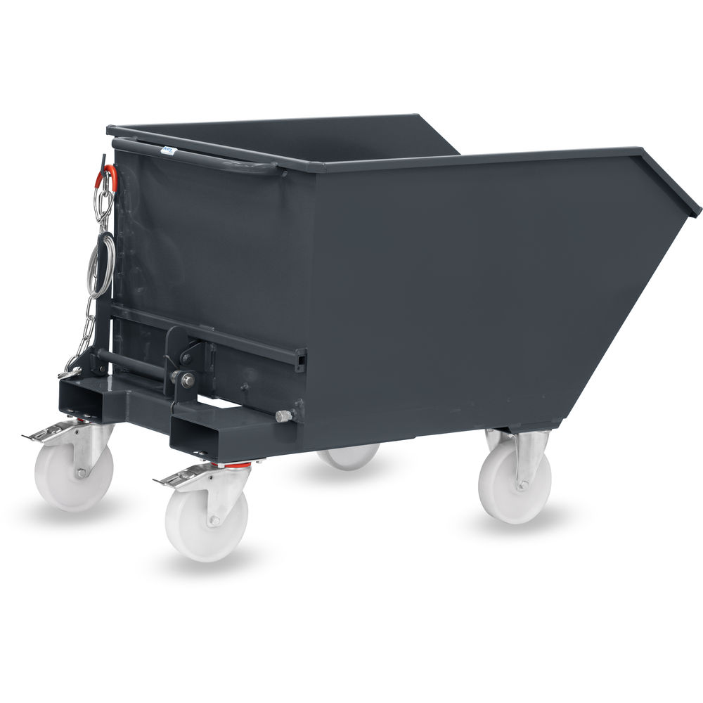 fetra® Recipiente basculante con rodillos 6250R-7016