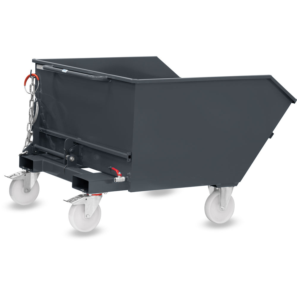 fetra® Recipiente basculante con grifo de purga y rodillos 6275AR-7016