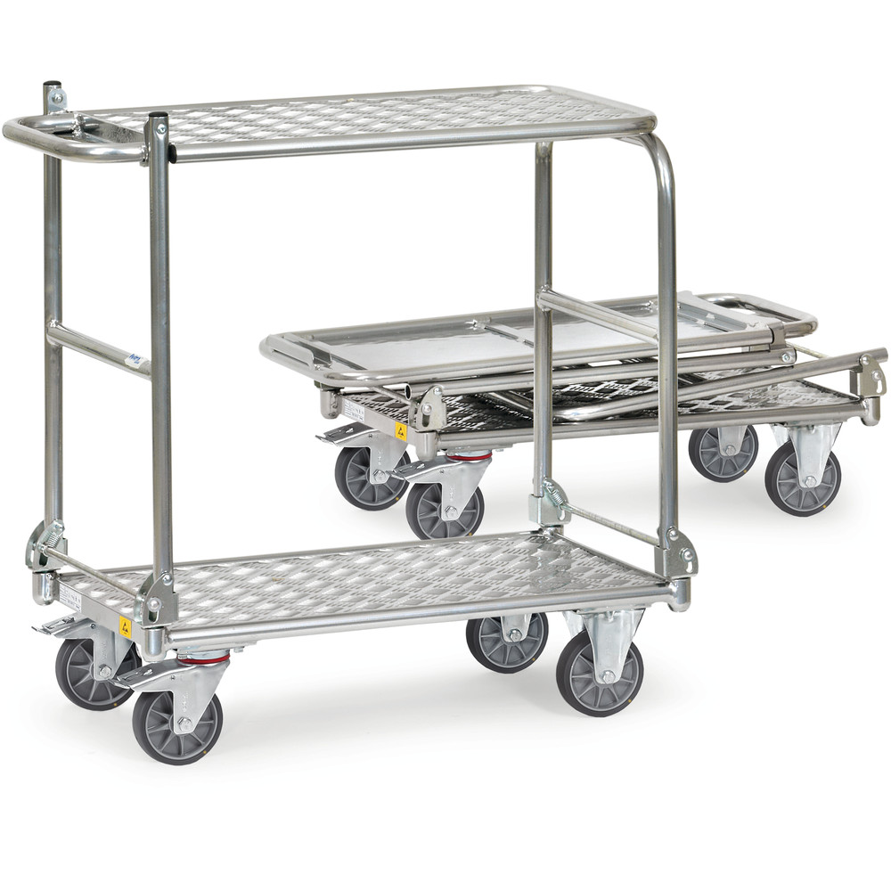 fetra® Mesa de transporte plegable de aluminio ESD 91180