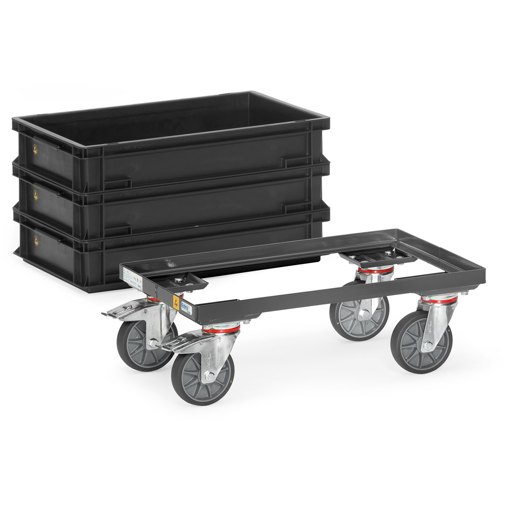 fetra® Cajas con ruedas Euro ESD 93580