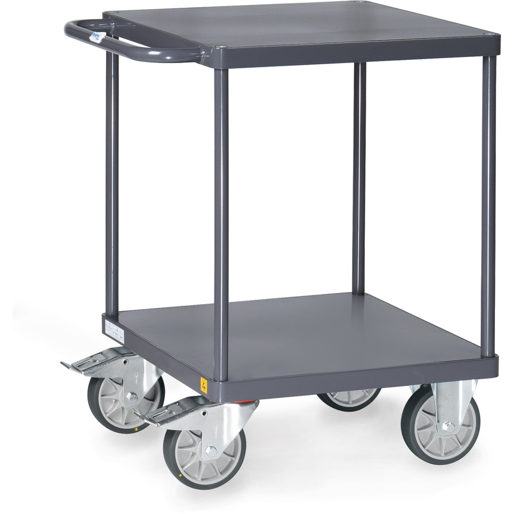 fetra® Mesa transporte ESD con plataformas chapa acero 9496B