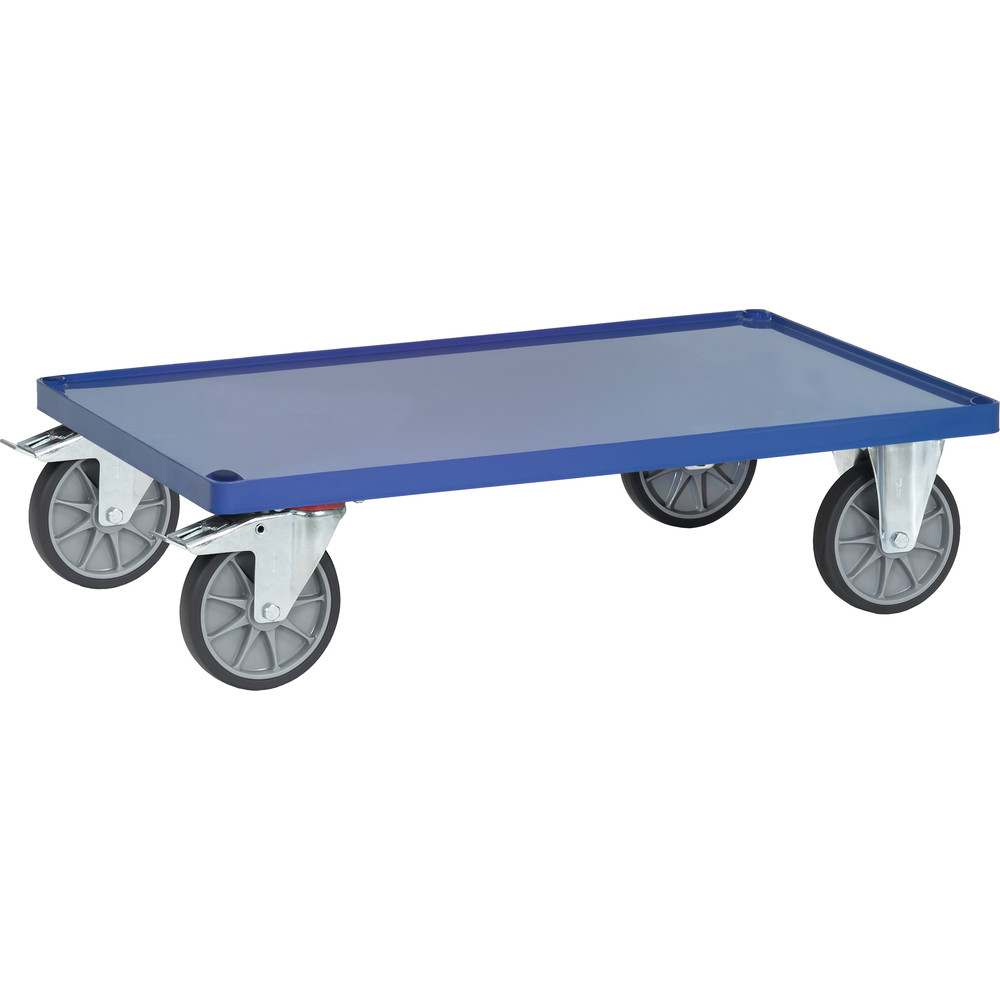 fetra® Carro plataforma con bandejas de acero E2403WFR para mesa de transporte pesada