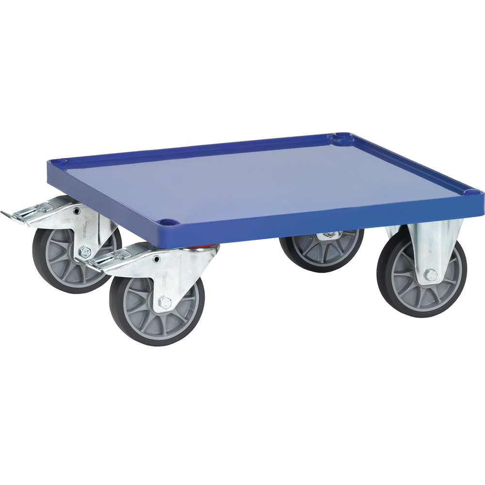 fetra® Carro plataforma con bandejas de acero E2496WFR para mesa de transporte pesada