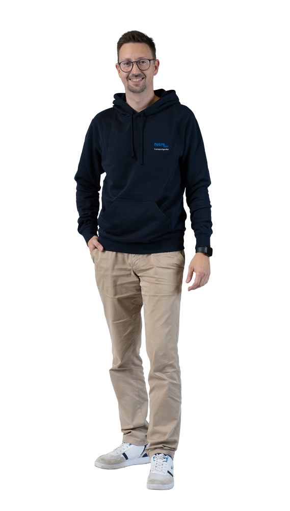 fetra® Sudadera con capucha azul ME-HDB-U-3XL