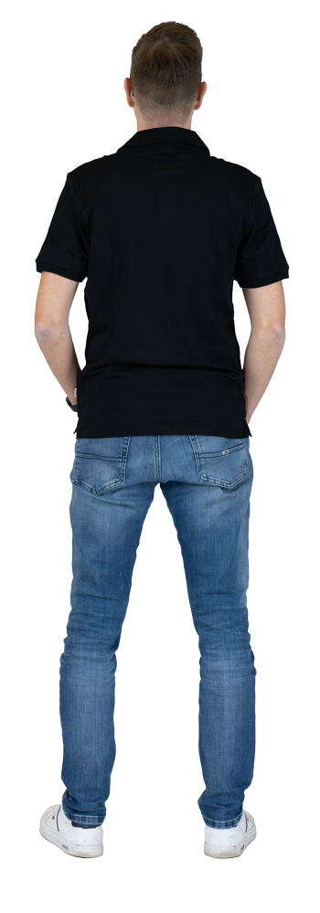 fetra® Polo negro ME-PSS-H-L