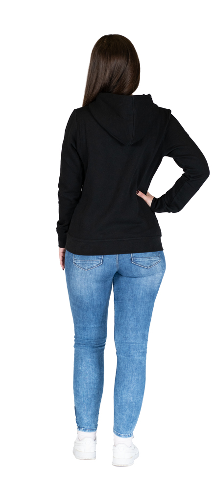 fetra® Sudadera con capucha negra ME-HDS-D-L