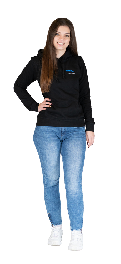 fetra® Sudadera con capucha negra ME-HDS-D-L